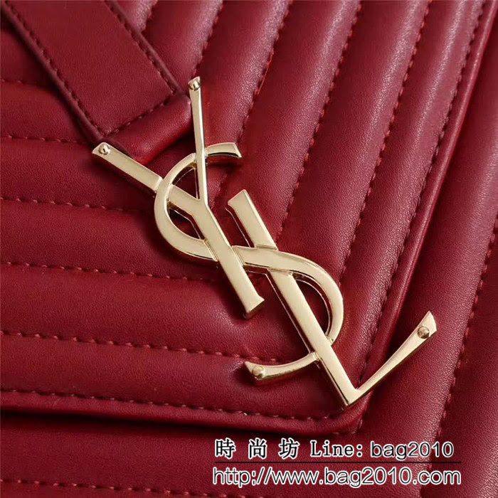 YSL聖羅蘭 經典款 互扣式金屬YSL標誌 原版南非皮肩背包 26588 YAS1017